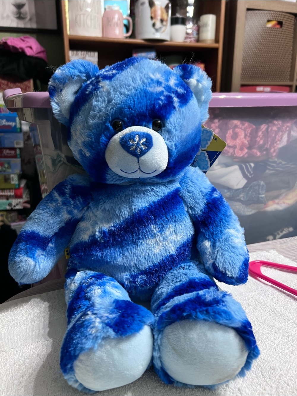 Build-A-Bear Winter Wonder Teddy 2011 Blue Snowflake Nose Bear Tags Collectibear